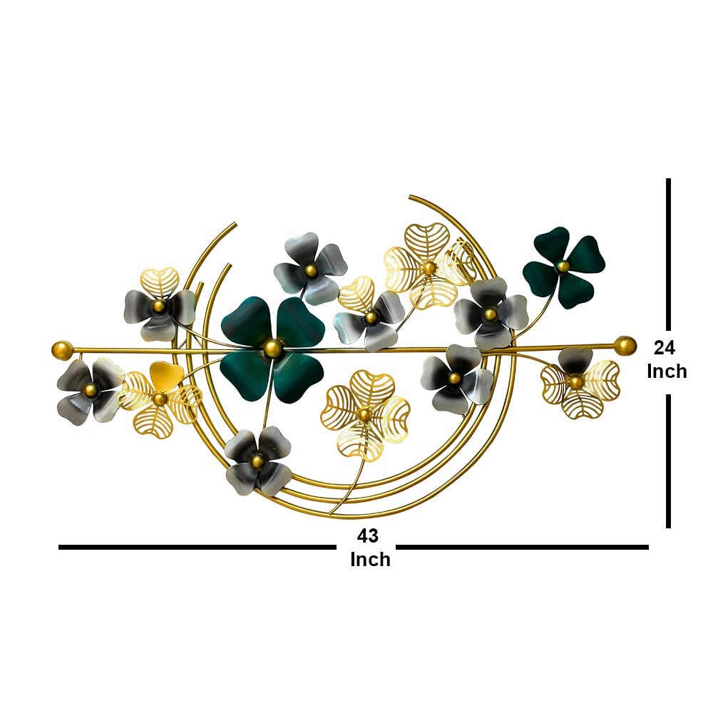 Zove Metal Flower Wall Art Iron Wall Hanging Home Decoration Perfect For Living Room/Hotel/Restaurant/Bedroom/Drawing Room (Colo